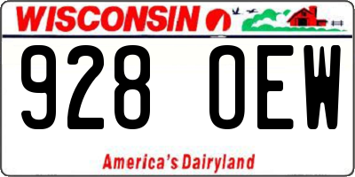 WI license plate 928OEW