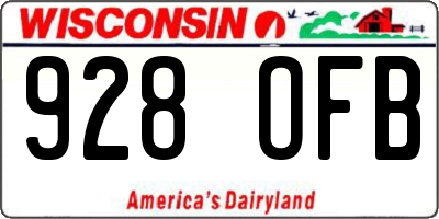 WI license plate 928OFB