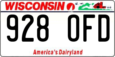 WI license plate 928OFD