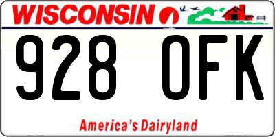 WI license plate 928OFK