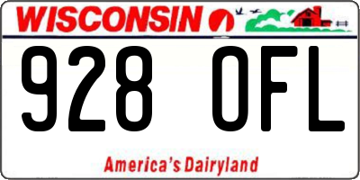 WI license plate 928OFL