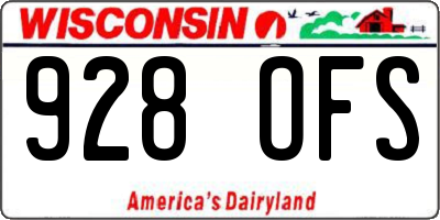 WI license plate 928OFS