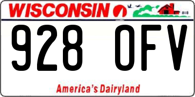 WI license plate 928OFV