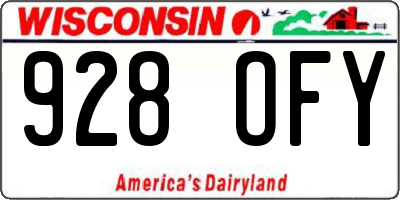 WI license plate 928OFY