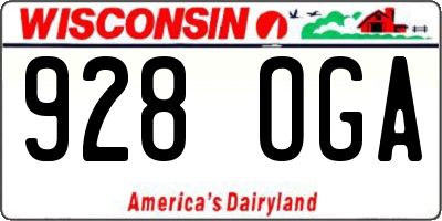 WI license plate 928OGA