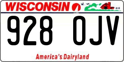 WI license plate 928OJV