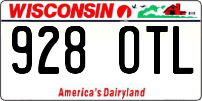 WI license plate 928OTL