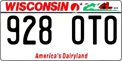 WI license plate 928OTO