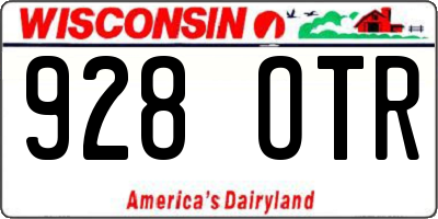 WI license plate 928OTR