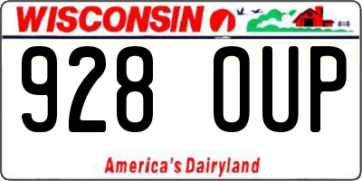 WI license plate 928OUP