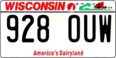 WI license plate 928OUW