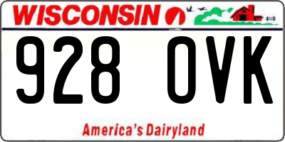 WI license plate 928OVK