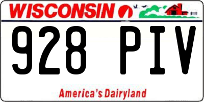 WI license plate 928PIV