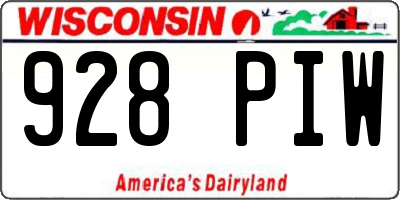 WI license plate 928PIW