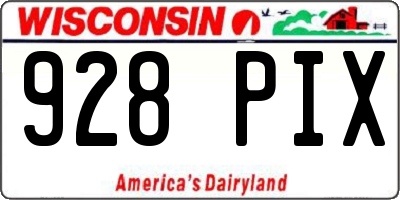 WI license plate 928PIX