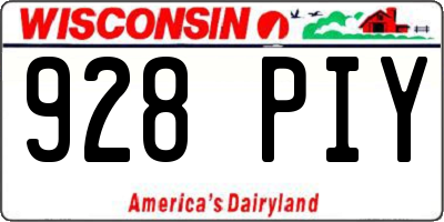 WI license plate 928PIY