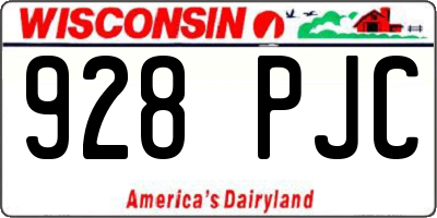 WI license plate 928PJC