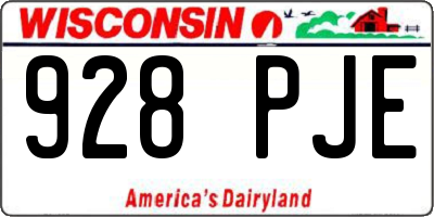 WI license plate 928PJE