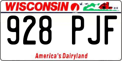 WI license plate 928PJF