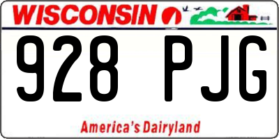 WI license plate 928PJG