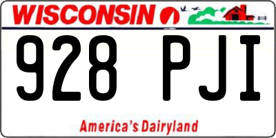 WI license plate 928PJI