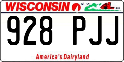 WI license plate 928PJJ