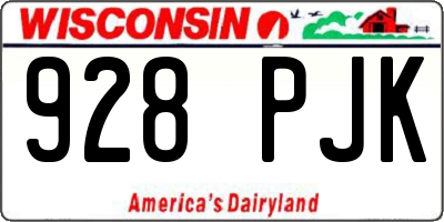WI license plate 928PJK