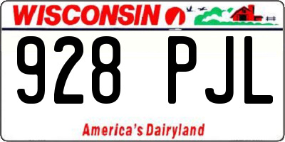 WI license plate 928PJL