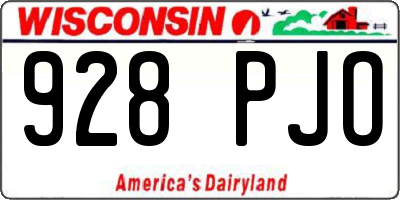 WI license plate 928PJO