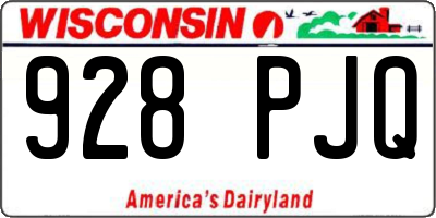 WI license plate 928PJQ