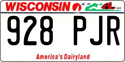 WI license plate 928PJR