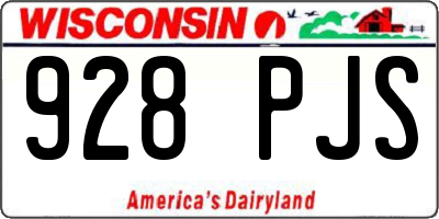WI license plate 928PJS