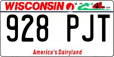 WI license plate 928PJT