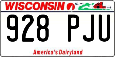 WI license plate 928PJU