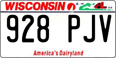 WI license plate 928PJV