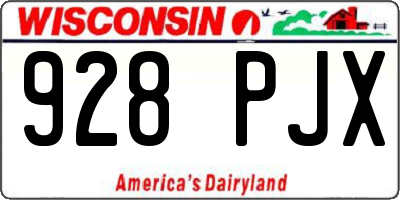 WI license plate 928PJX