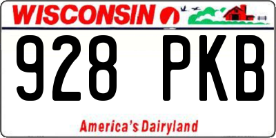 WI license plate 928PKB
