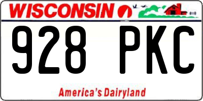 WI license plate 928PKC