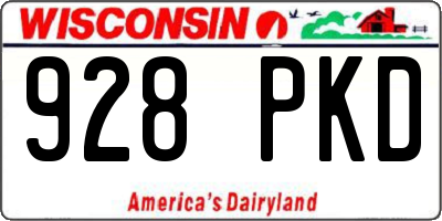 WI license plate 928PKD