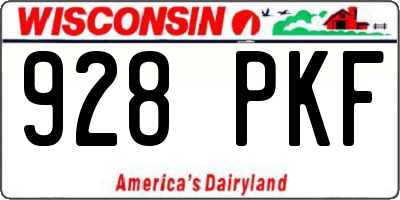 WI license plate 928PKF