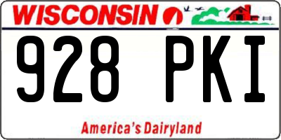 WI license plate 928PKI