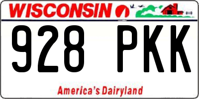 WI license plate 928PKK