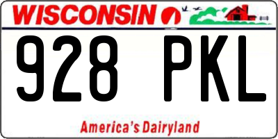 WI license plate 928PKL