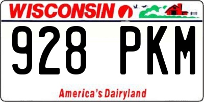 WI license plate 928PKM