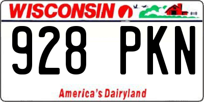 WI license plate 928PKN