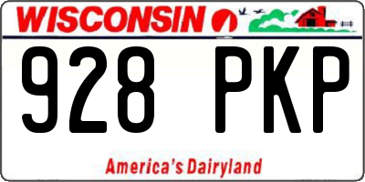 WI license plate 928PKP