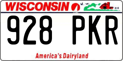 WI license plate 928PKR