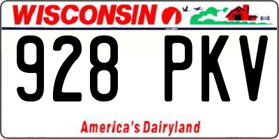 WI license plate 928PKV