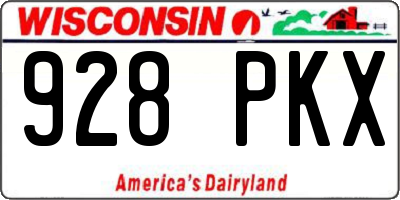 WI license plate 928PKX