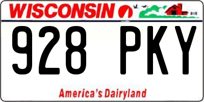 WI license plate 928PKY